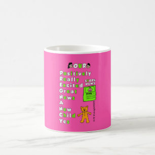 Caneca De Café Engravidação rosa em segundo plano AcronyGirl Mug