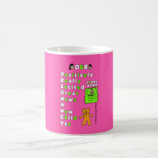 Caneca De Café Engravidação rosa em segundo plano AcronyGirl Mug