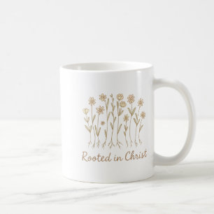 Caneca De Café Enraizada Em Flores Cristos Garota Cristã Daught