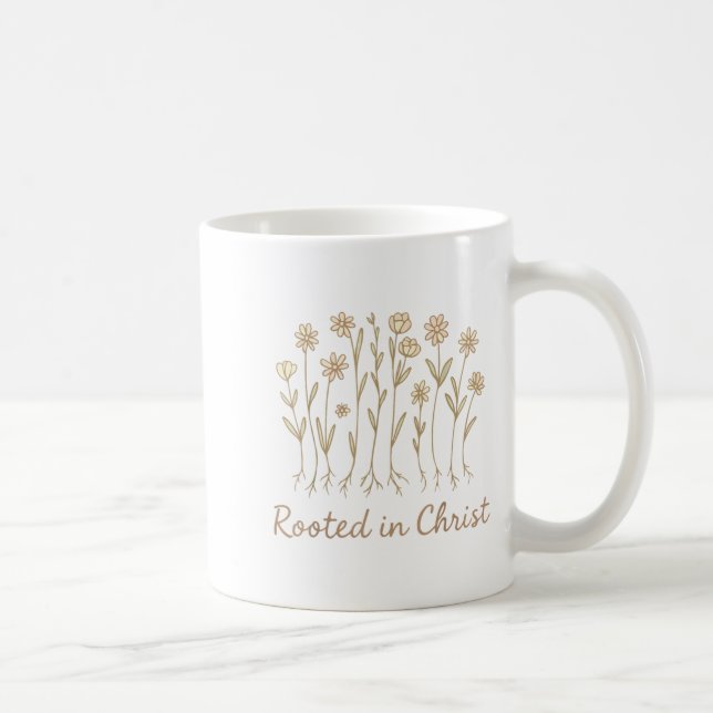 Caneca De Café Enraizada Em Flores Cristos Garota Cristã Daught (Direita)