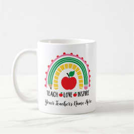 Caneca De Café Ensinador de Ensino Amor Inspira Personalizável