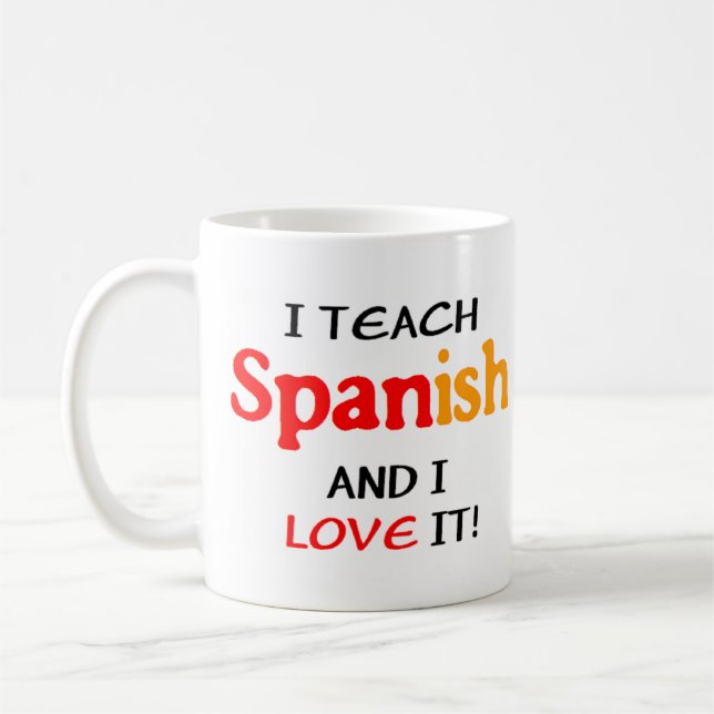 Caneca De Café ensinar e amar espanhol (Esquerda)