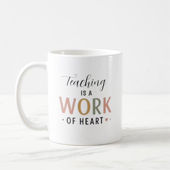 Caneca De Café Ensinar é um Trabalho do Coração (Esquerda)