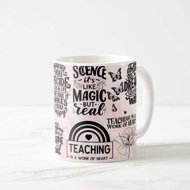 Caneca De Café ensinar é um trabalho do coração (Frente Esquerda)