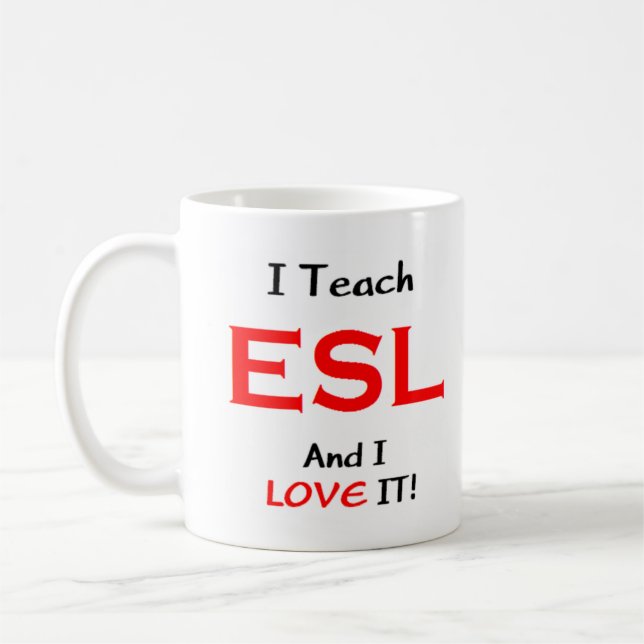 Caneca De Café ensinar esl & amar (Esquerda)
