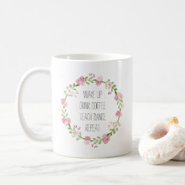 Caneca De Café Ensine a dança a grinalda floral