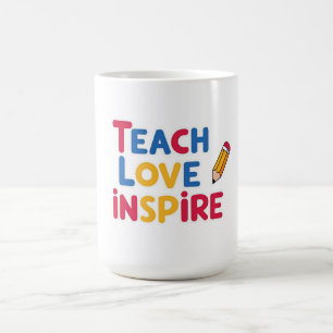 Caneca De Café Ensine Amor Inspire Agradecimento ao Professor