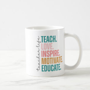 Caneca De Café Ensine Amor Inspire Motive De Volta à Escola Cute 