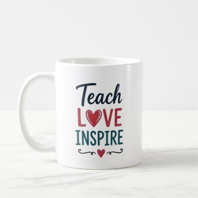 Caneca De Café Ensine Amor Inspire Personalizado (Esquerda)