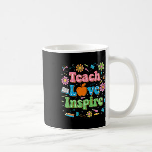 Caneca De Café Ensine Amor Inspire Vida de Professor Inspirador C