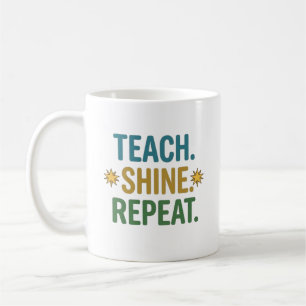 Caneca De Café Ensine Brilhe Repita Citação de Motivação para Pro
