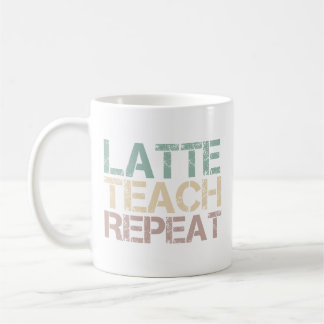 Caneca De Café Ensine Café Latte Repita Citação Engraçada de Prof