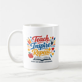 Caneca De Café Ensine - Inspire - Repita 