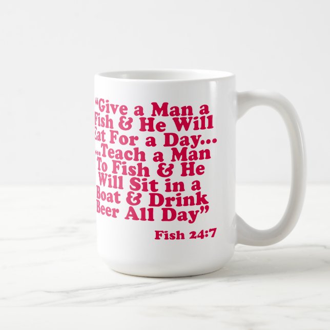 Caneca De Café Ensine um homem pescar (Direita)