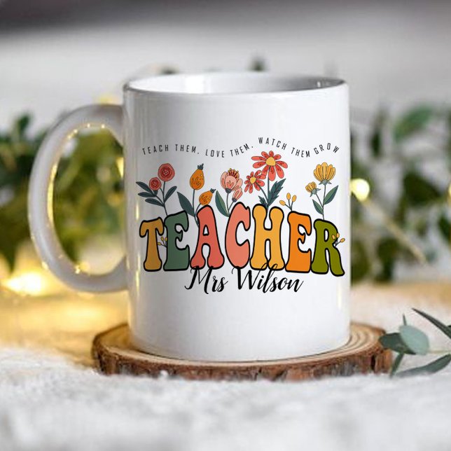 Caneca De Café Ensinem-Os A Olharem. Professor Personalizado (Teach Them Love Them Watch . Personalized Teacher mug)