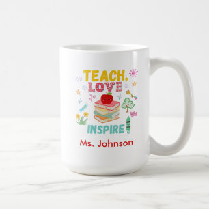 Caneca De Café Ensino, Amor, Inspire Mug - Presente perfeito para