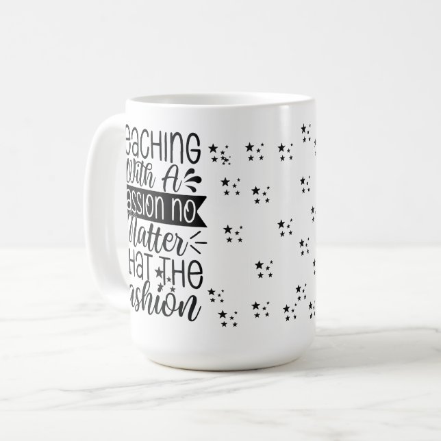 Caneca De Café Ensino Com Paixão - Professor Motivacional (Frente Esquerda)