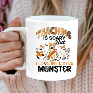 Caneca De Café Ensino de Halloween é assustador, mas eu amo meu m