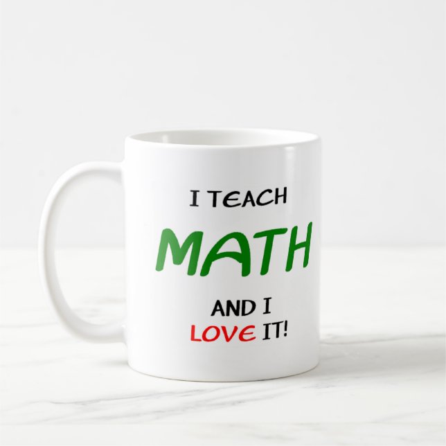 Caneca De Café ensino e amor em matemática (Esquerda)