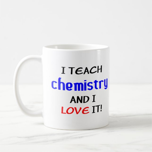 Caneca De Café ensino e amor em química (Esquerda)