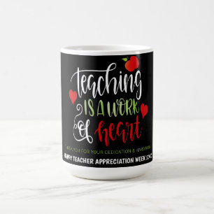 Caneca De Café Ensino é Semana de Trabalho de Apreciação Cardíaca