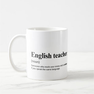 Caneca De Café Ensino Encantado em Inglês Definição