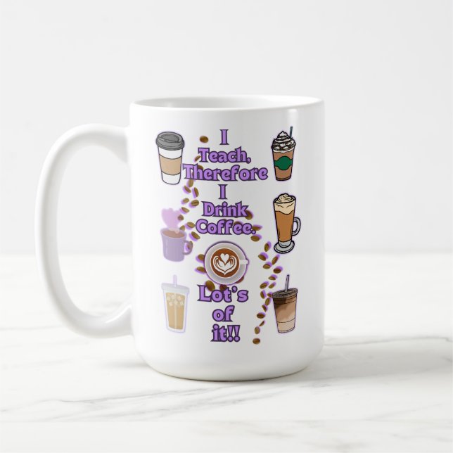 Caneca De Café Ensino, portanto, que bebo café (Esquerda)