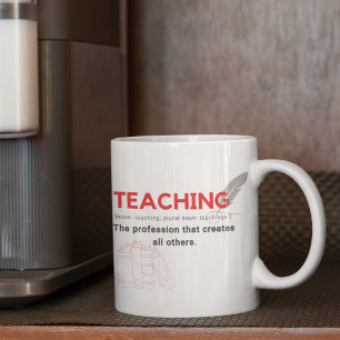 Caneca De Café Ensino profissional em vermelho que cria todos os