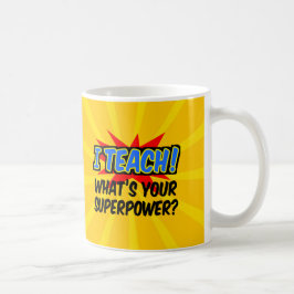 Caneca De Café Ensino qual é o seu super-poderoso professor de su