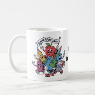 Caneca De Café Ensino Retro Futuros Líderes de Volta às Aulas 
