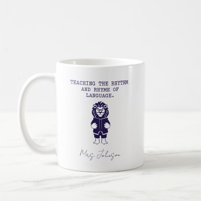 Caneca De Café Ensino Ritmo Rima da Língua Inglesa (Esquerda)