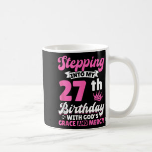 Caneca De Café Entrando Em Meu 27º Aniversário Com A Graça De Deu