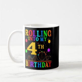Caneca De Café Entrando no 4º Aniversário Montanha-russa 4 Anos