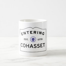 Caneca De Café Entrando no COHASSET MASSACHUSETTS Street Sign Caf