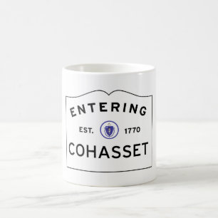 Caneca De Café Entrando no COHASSET MASSACHUSETTS Street Sign Caf