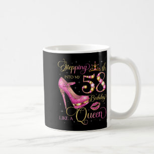 Caneca De Café Entrando no meu 58º aniversário como rainha de 58 