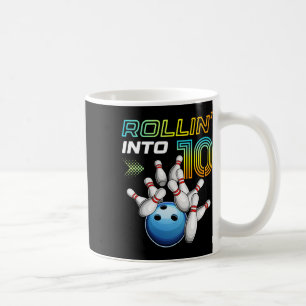 Caneca De Café Entrando nos 10 Aniversário de Boliche Retro Festa