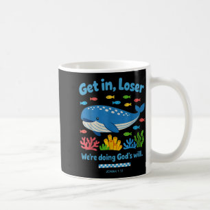 Caneca De Café Entre, estamos fazendo a vontade de Deus, piada en