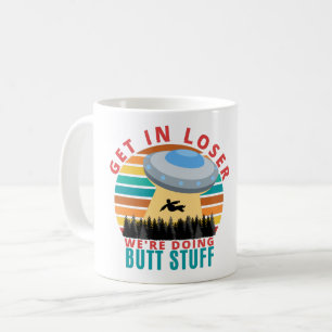 Caneca De Café Entre, Relaxamos, estamos fazendo Coisas de Bunda