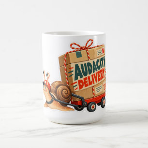 Caneca De Café Entrega Audácia Caracol Engraçado