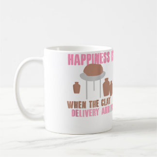 Caneca De Café Entrega de Argila Felicidade Design de Cerâmica