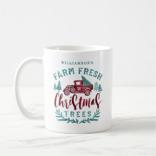 Caneca De Café Entrega de Árvore de Natal de Caminhão Vermelho fa