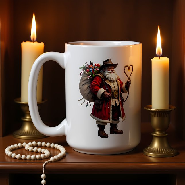 Caneca De Café Entrega do Coração Amarrado do Papai Noel (Criador carregado)