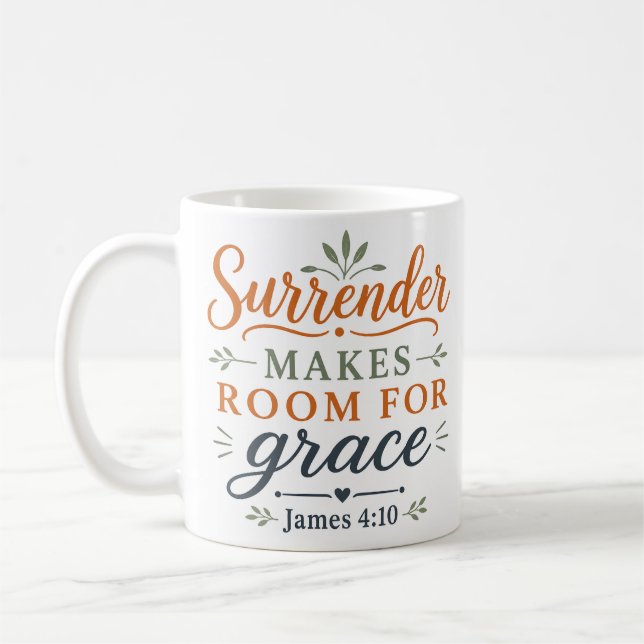 Caneca De Café Entrega Faz Espaço Para a Graça Fé Botânica (Esquerda)