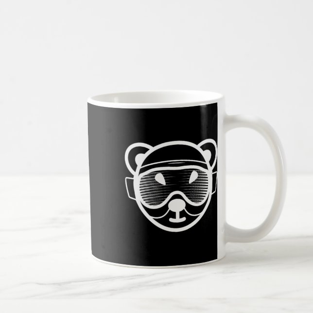 Caneca De Café Entusiasta de Snowboard do Urso Lento (Direita)