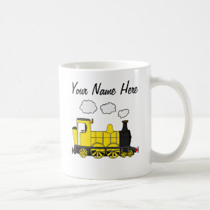 Caneca De Café Entusiasta Personalizada De Trem De Vapor (Amarelo