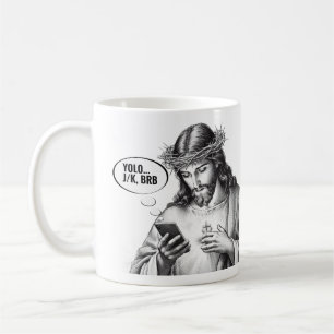 Caneca De Café Enviando mensagens de texto para Jesus - JK YOLO B