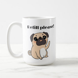 Caneca De Café Envio de Impressão de Cute Pug Por Favor