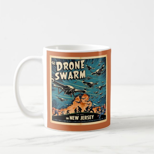 Caneca De Café Enxame de drones em Nova Jersey  (Esquerda)