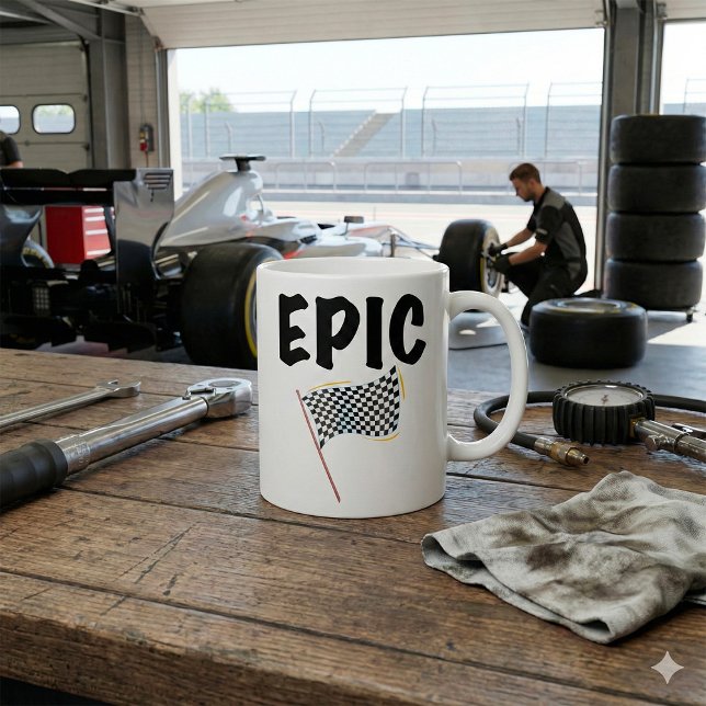 Caneca De Café Epic Finish Line Checkered Racing Flag (Criador carregado)